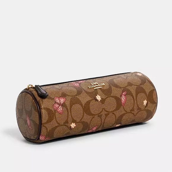 Makeup Brush Holder In Signature Canvas With Butterfly Print - Picture 1 of 2